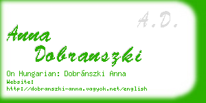 anna dobranszki business card