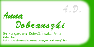 anna dobranszki business card